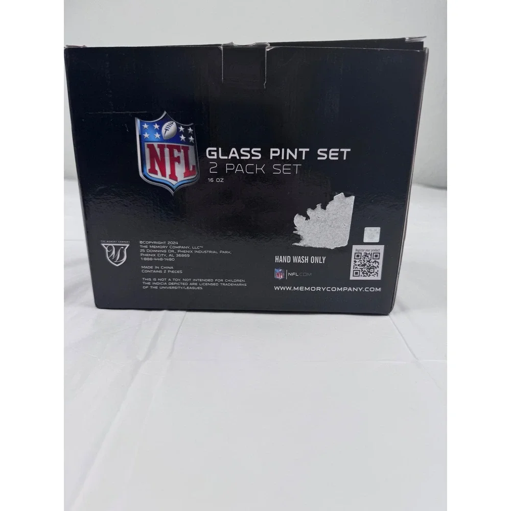 NFL Dallas Cowboys 16 oz Glass Pint Set 2 Pack Matte Black Star‎ Logo New
